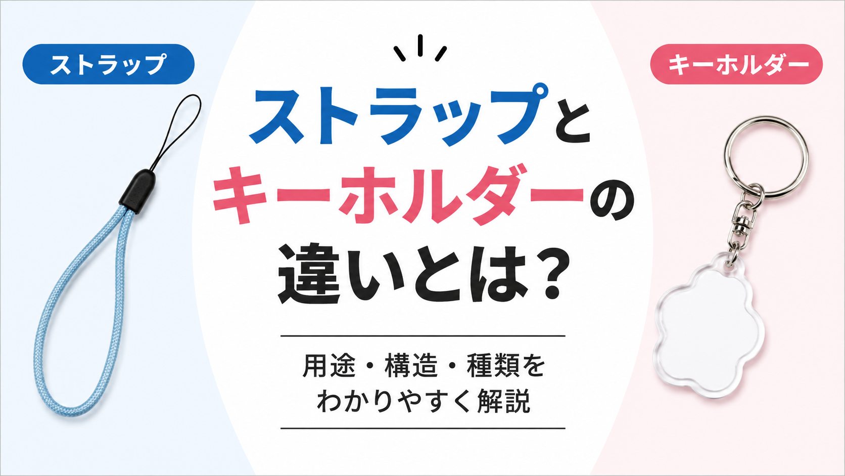 ストラップとキーホルダーの違いとは?用途・構造・種類をわかりやすく解説