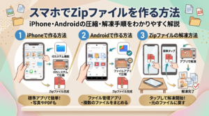 スマホでZipファイルを作る方法｜iPhone・Androidの圧縮・解凍手順をわかりやすく解説