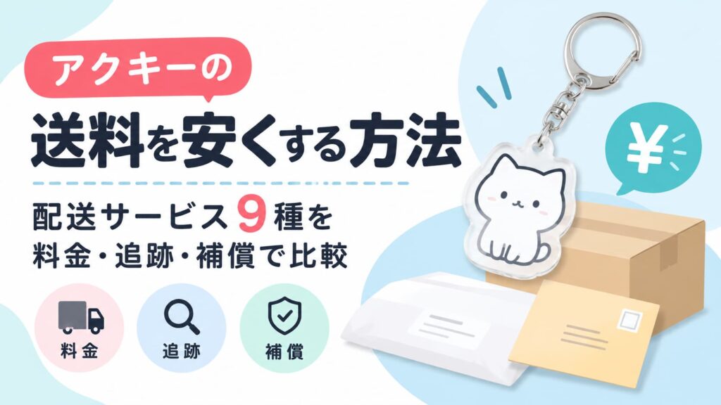アクキーの送料を安くする方法｜配送サービス9種を料金・追跡・補償で比較