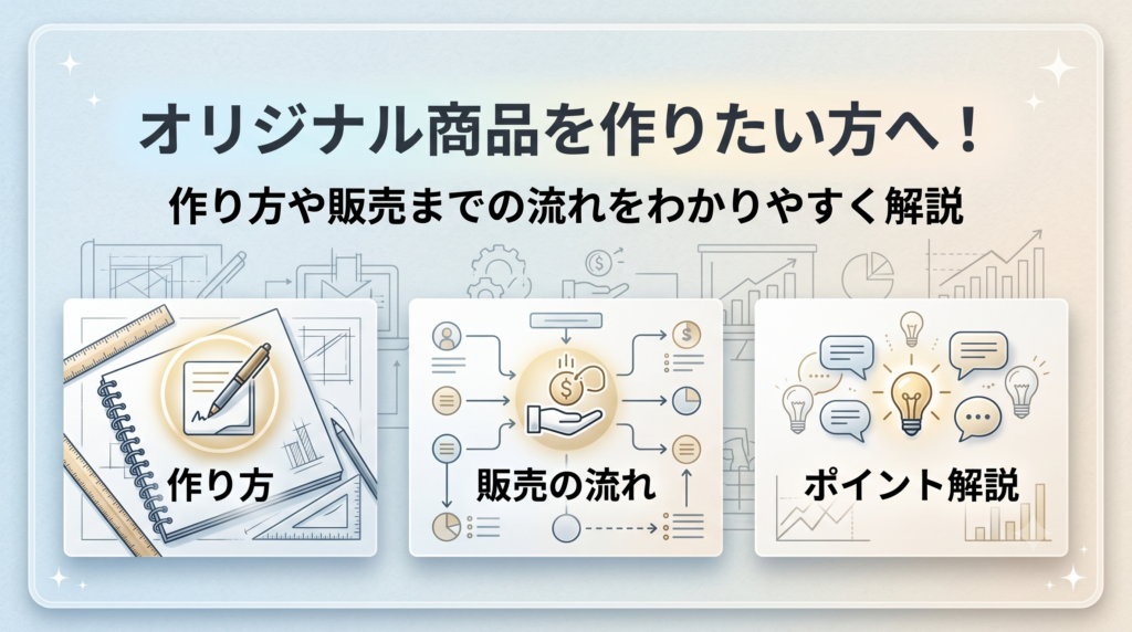 オリジナル商品を作りたい方へ！作り方や販売までの流れをわかりやすく解説