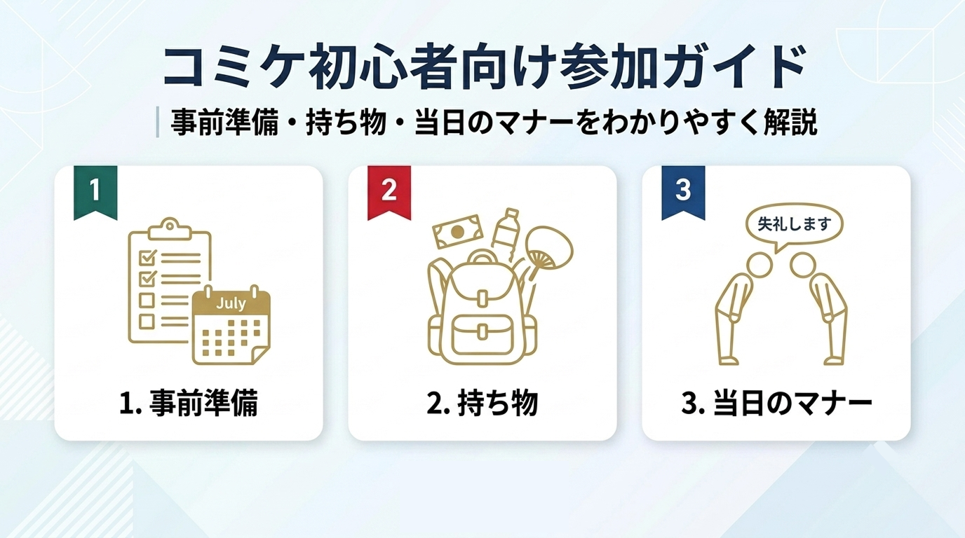 コミケ初心者向け参加ガイド｜事前準備・持ち物・当日のマナーをわかりやすく解説