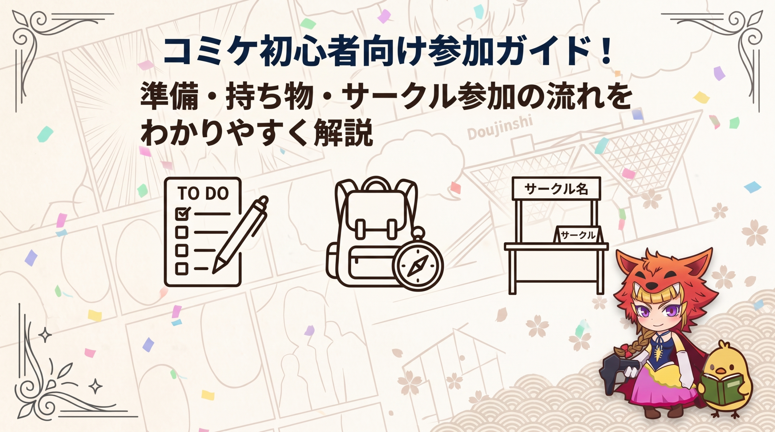 コミケ初心者向け参加ガイド!準備・持ち物・サークル参加の流れをわかりやすく解説