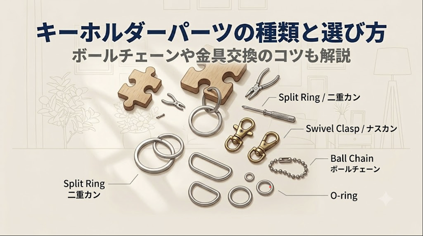 キーホルダーパーツの種類と選び方｜ボールチェーンや金具交換のコツも解説