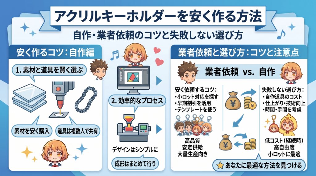 アクリルキーホルダーを安く作る方法｜自作・業者依頼のコツと失敗しない選び方