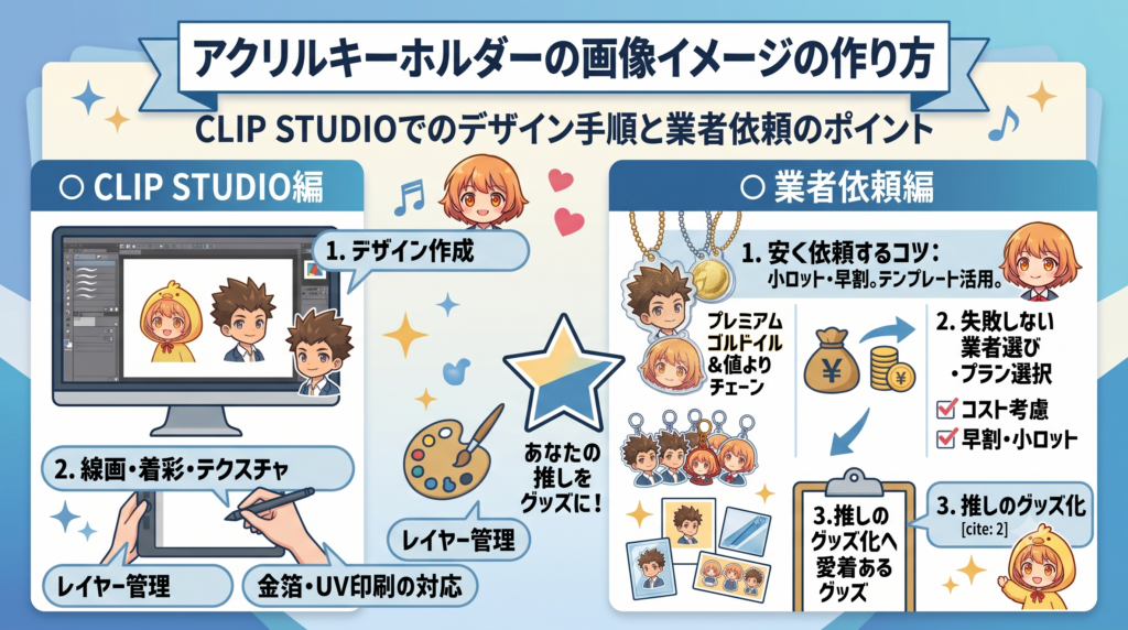 アクリルキーホルダーの画像イメージの作り方｜CLIP STUDIOでのデザイン手順と業者依頼のポイント