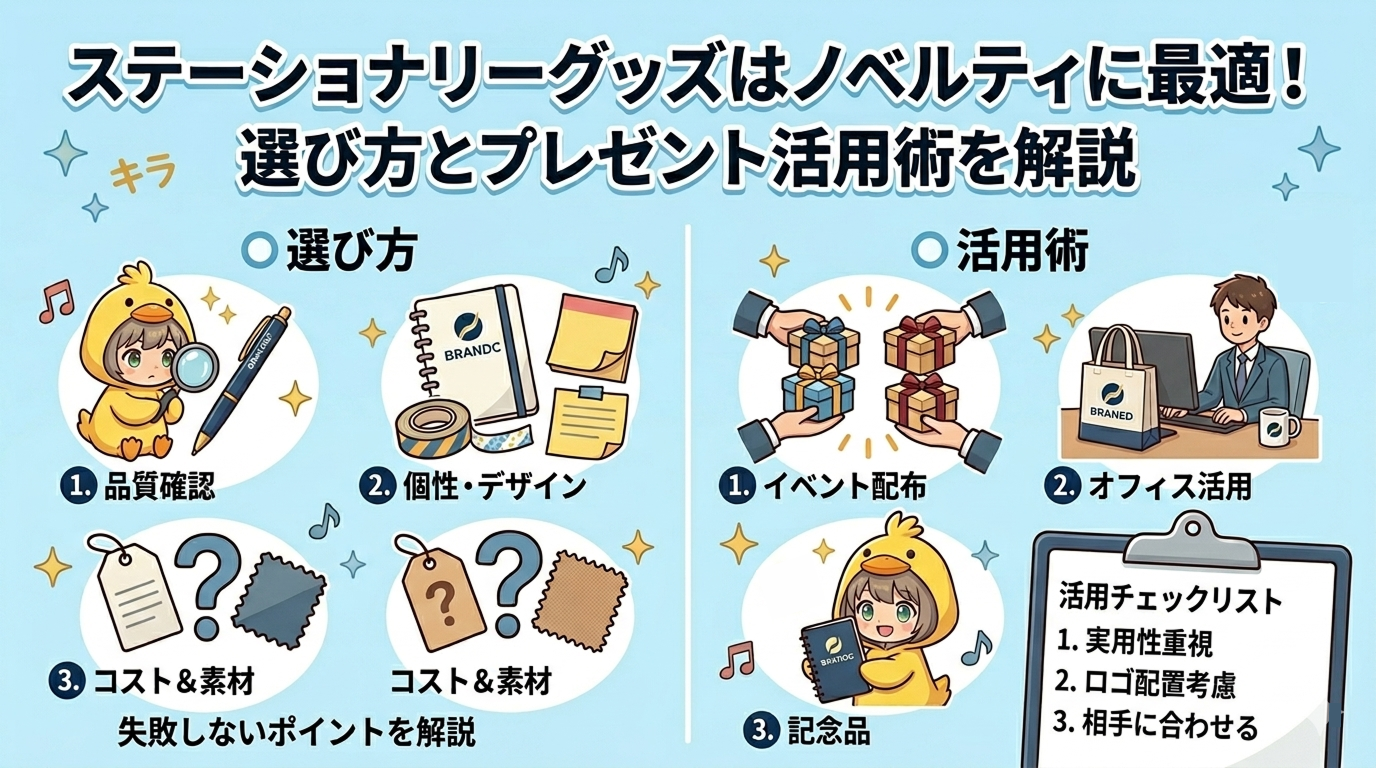 ステーショナリーグッズはノベルティに最適!選び方とプレゼント活用術を解説