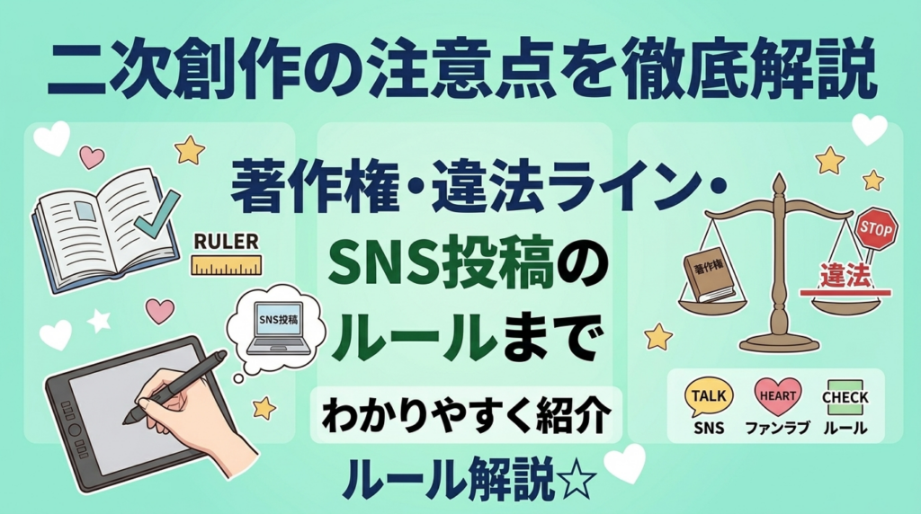 二次創作の注意点を徹底解説｜著作権・違法ライン・SNS投稿のルールまでわかりやすく紹介