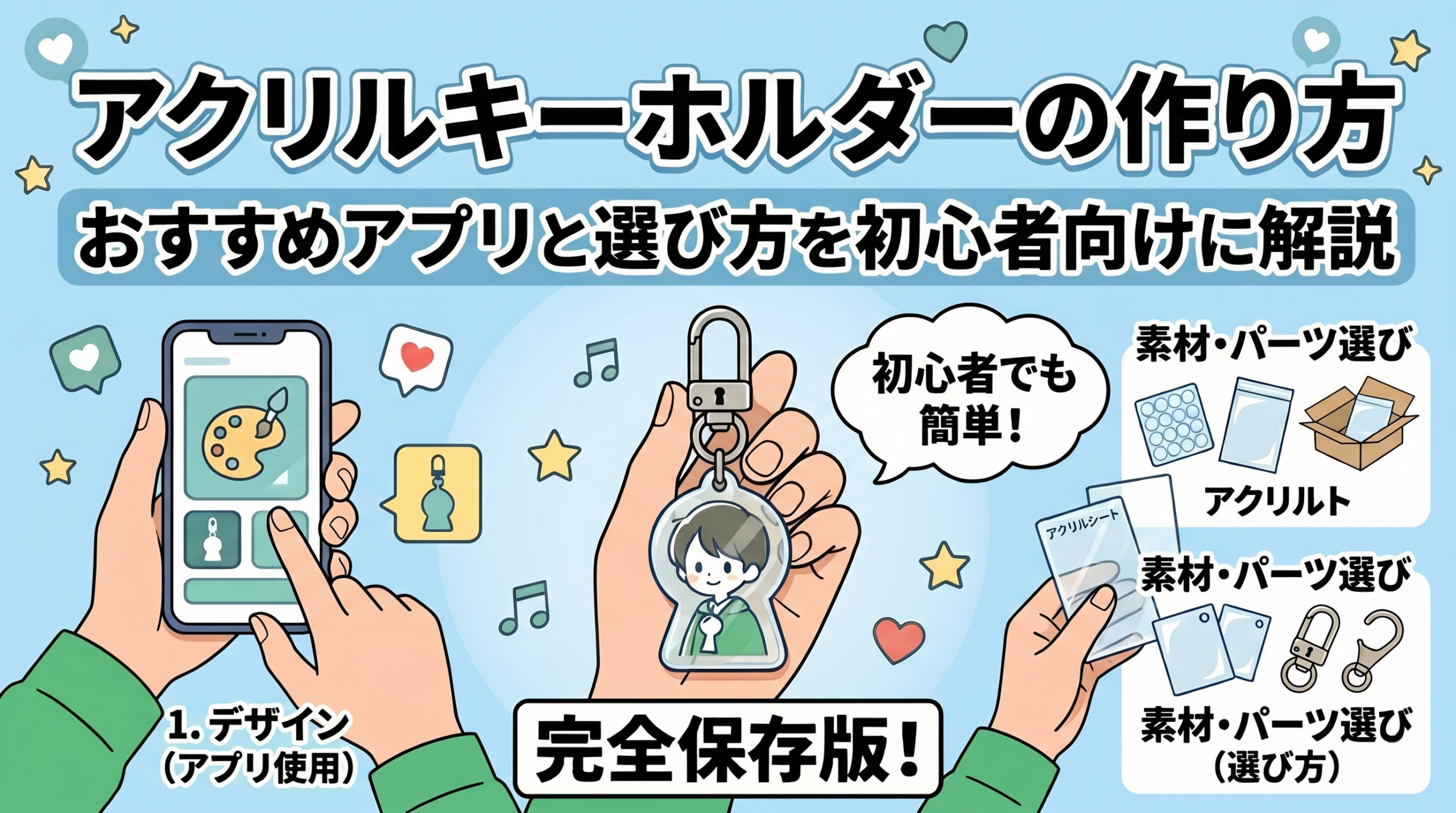 アクリルキーホルダーの作り方｜おすすめアプリと選び方を初心者向けに解説