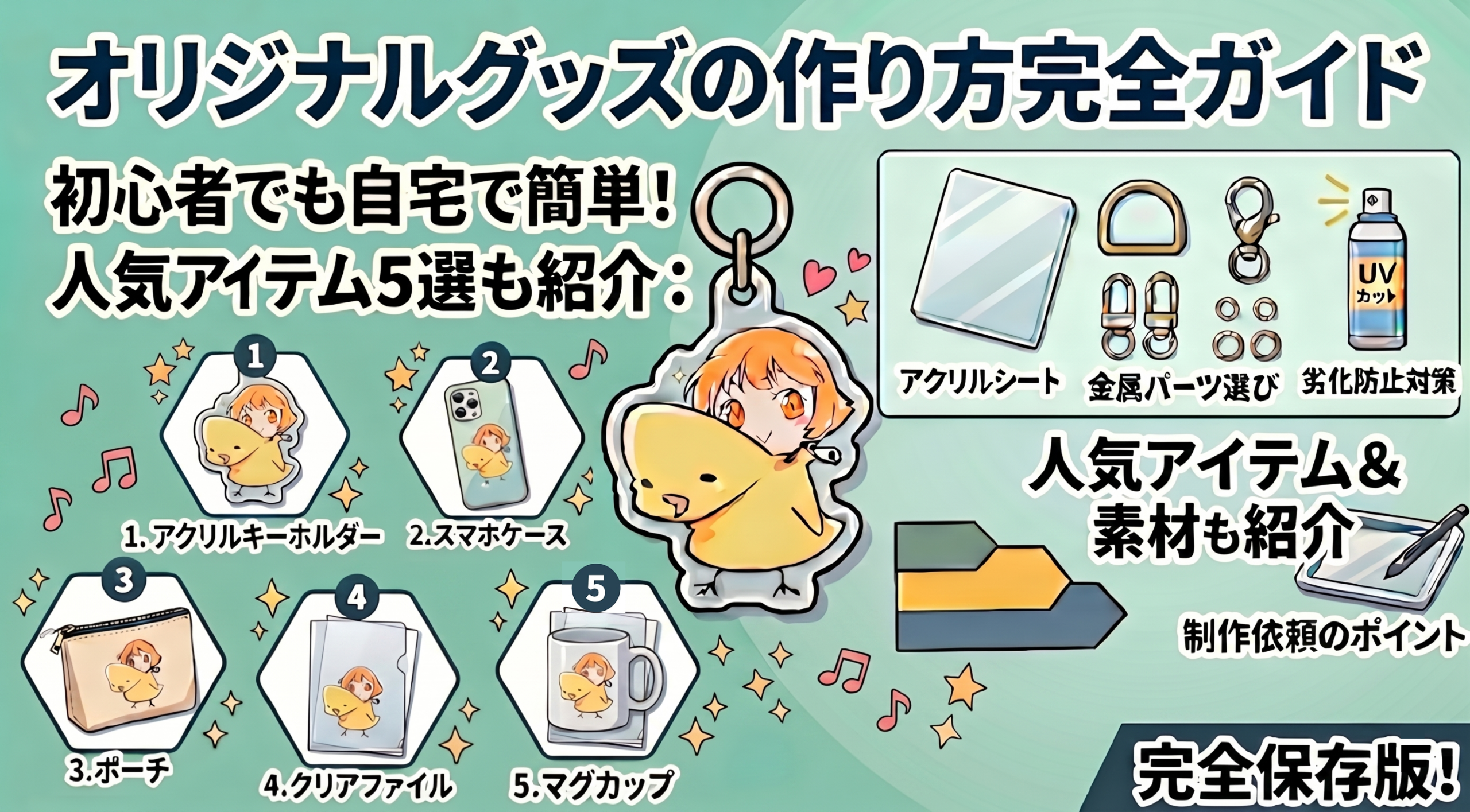 オリジナルグッズの作り方を初心者向けに解説！イラストを活かした自宅制作と人気アイテム5選