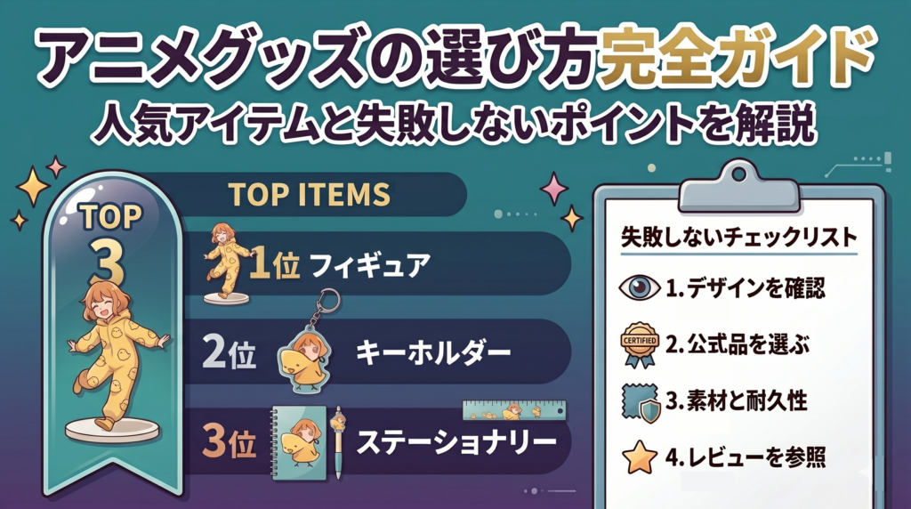 アニメグッズの選び方完全ガイド｜人気アイテムと失敗しないポイントを解説