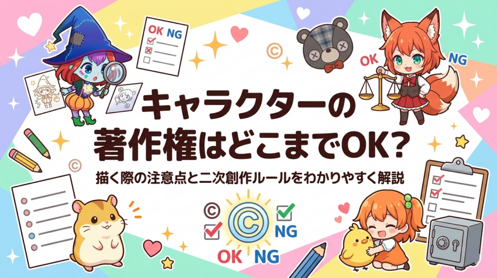 キャラクターの著作権はどこまでOK？描く際の注意点と二次創作ルールをわかりやすく解説