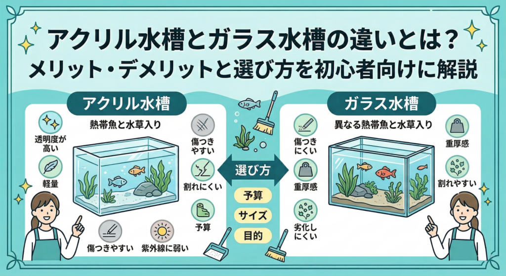 アクリル水槽とガラス水槽の違いとは？メリット・デメリットと選び方を初心者向けに解説