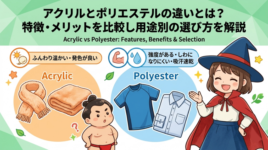 アクリルとポリエステルの違いとは？特徴・メリットを比較し用途別の選び方を解説