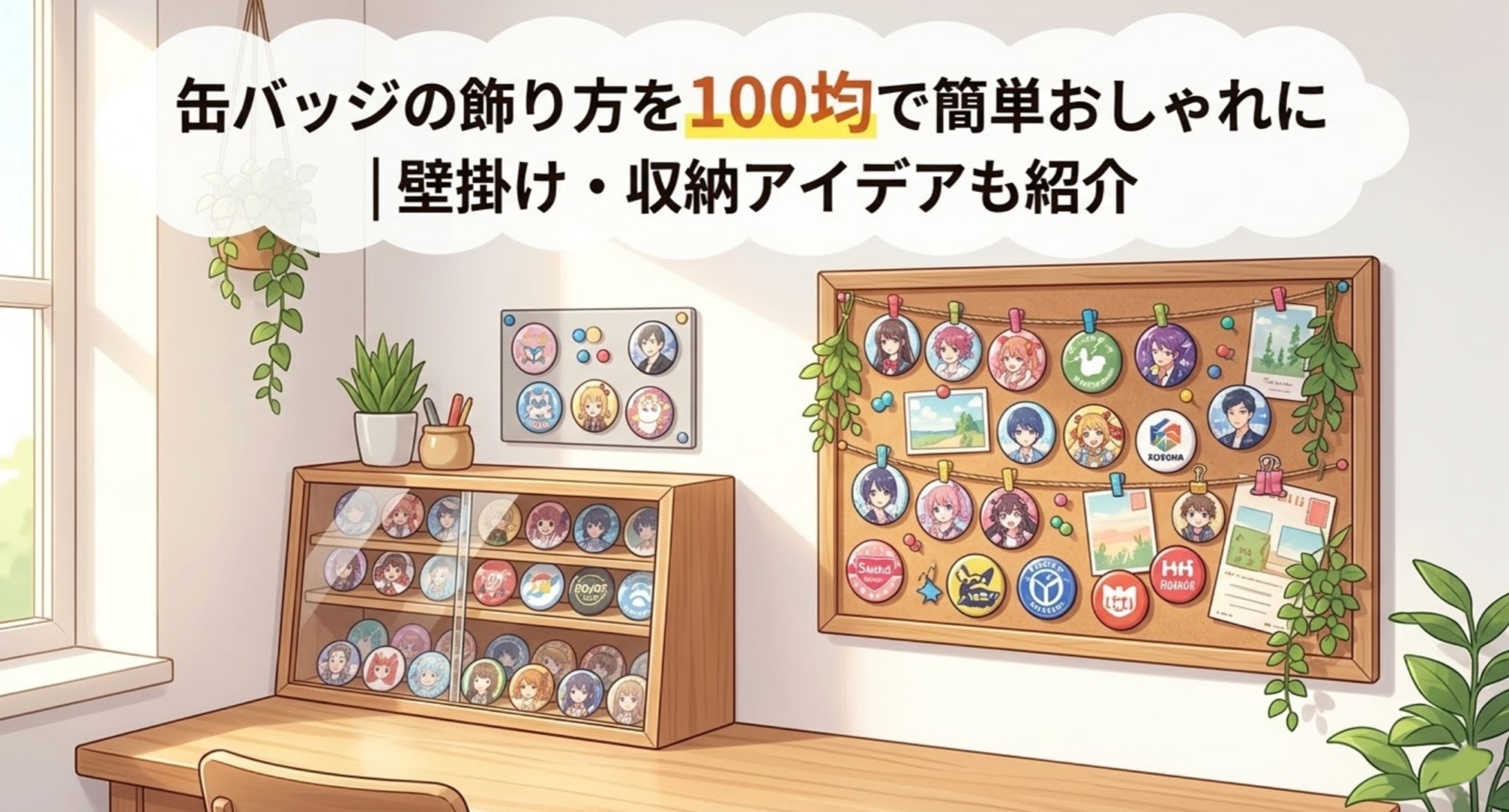 缶バッジの飾り方を100均で簡単おしゃれに｜壁掛け・収納アイデアも紹介