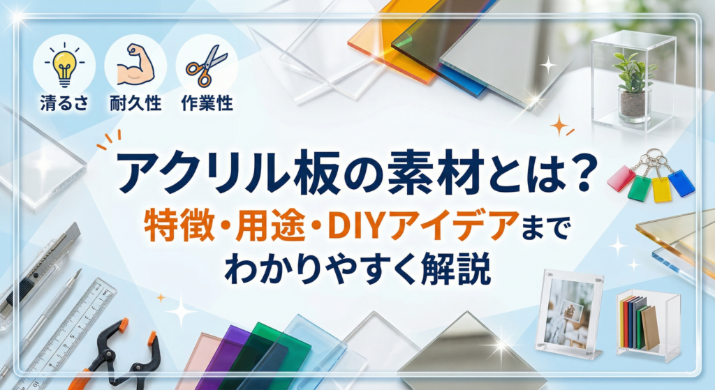 アクリル板の素材とは？特徴・用途・DIYアイデアまでわかりやすく解説