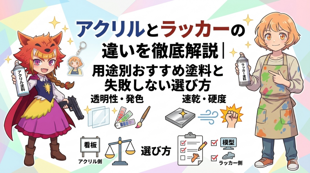 アクリルとラッカーの違いを徹底解説｜用途別おすすめ塗料と失敗しない選び方