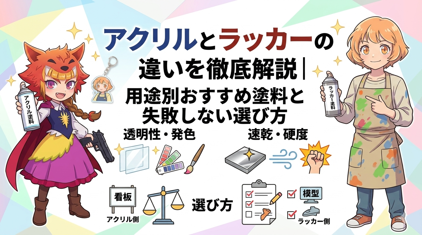 アクリルとラッカーの違いを徹底解説｜用途別おすすめ塗料と失敗しない選び方