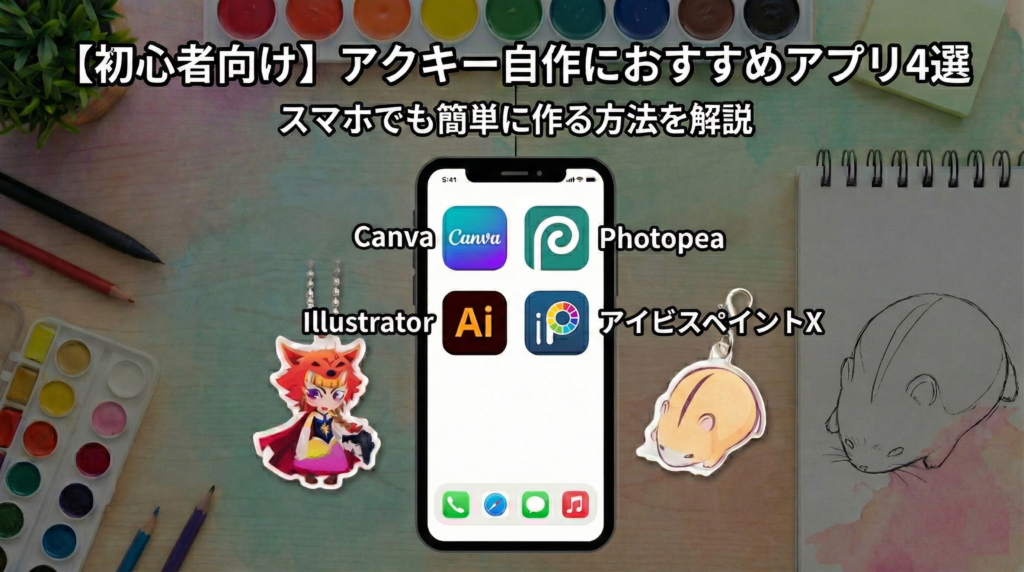 【初心者向け】アクキー自作におすすめアプリ4選｜スマホでも簡単に作る方法を解説