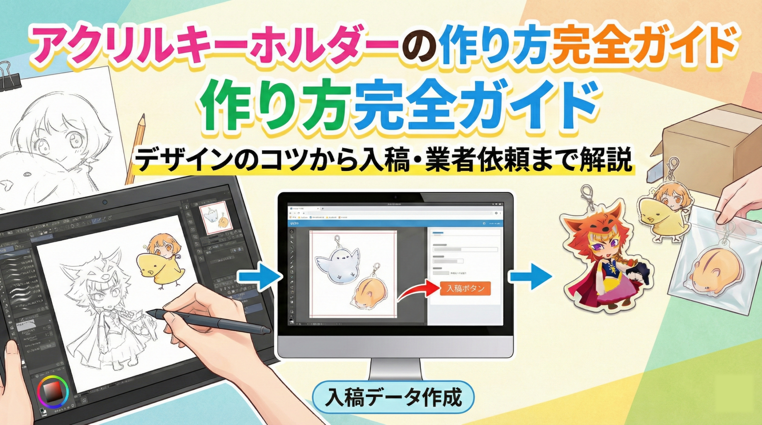 アクリルキーホルダーの作り方完全ガイド｜デザインのコツから入稿・業者依頼まで解説