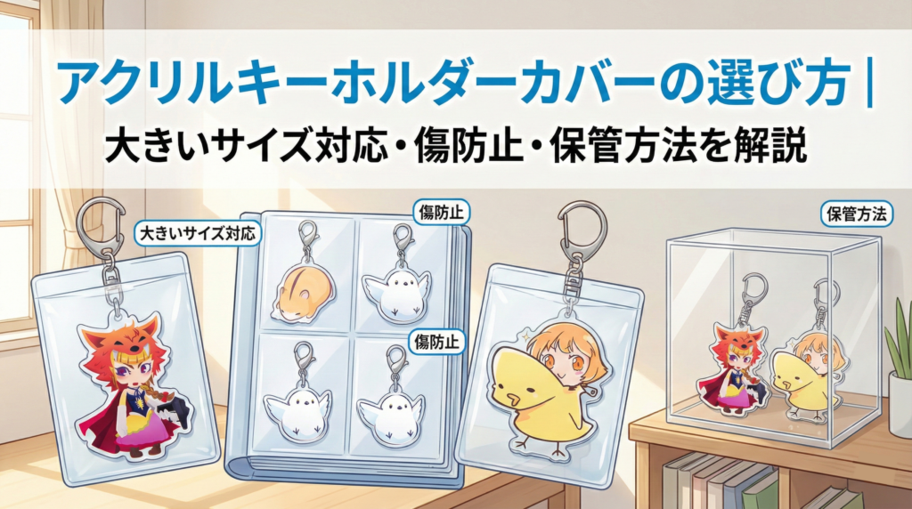 アクリルキーホルダーカバーの選び方｜大きいサイズ対応・傷防止・保管方法を解説