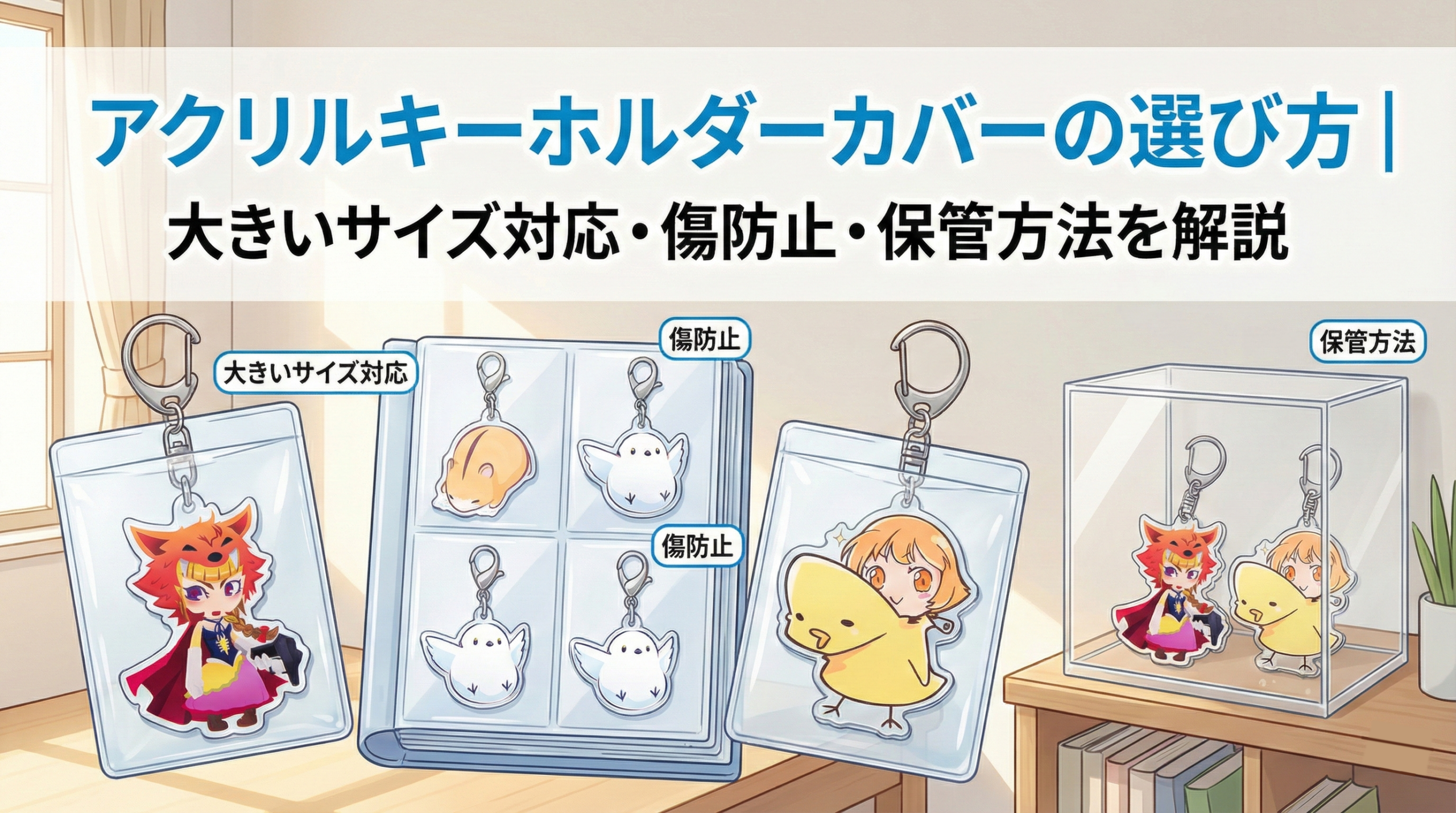 アクリルキーホルダーカバーの選び方|大きいサイズ対応・傷防止・保管方法を解説
