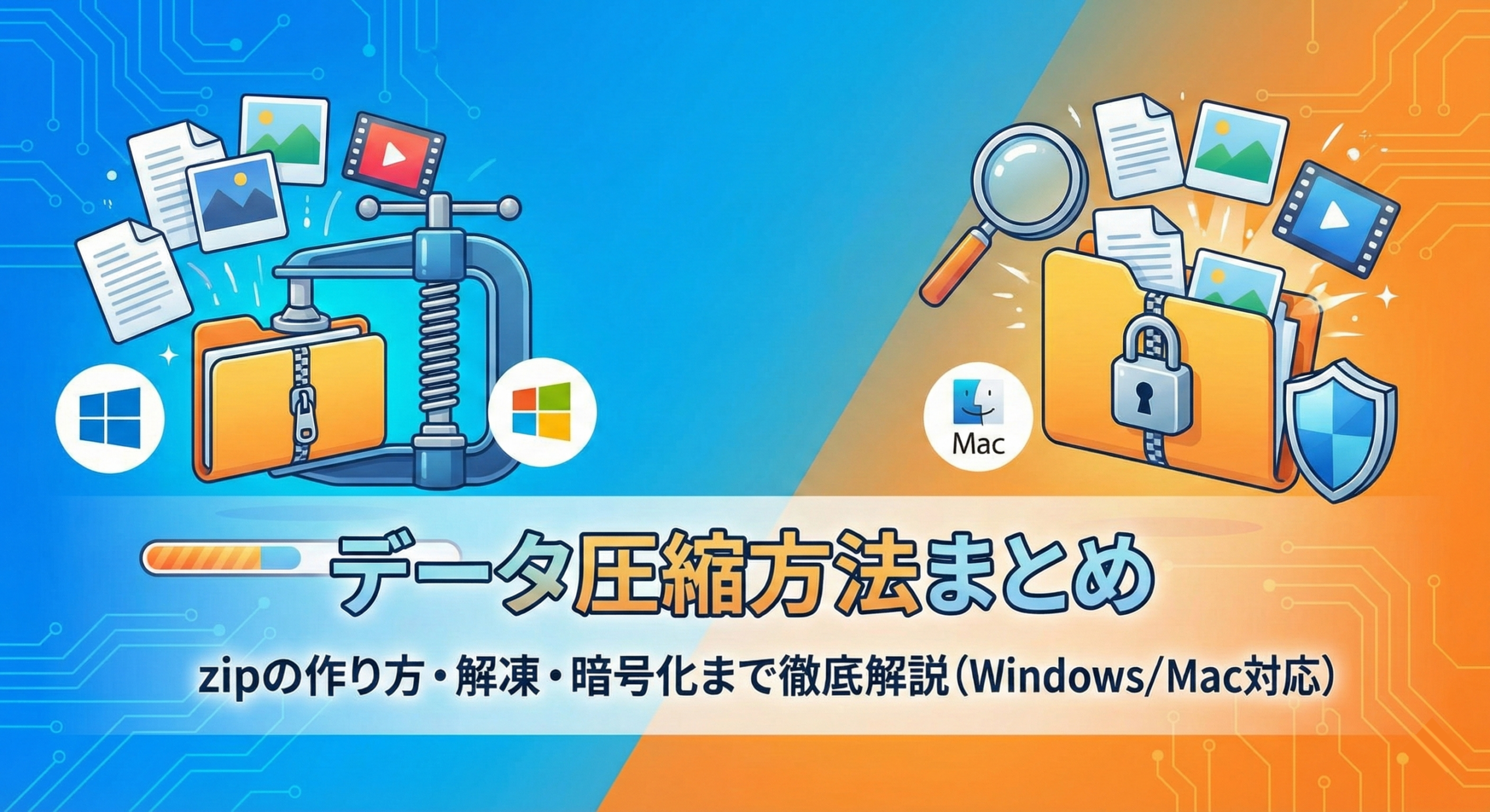 データ圧縮方法まとめ｜zipの作り方・解凍・暗号化まで徹底解説（Windows／Mac対応）
