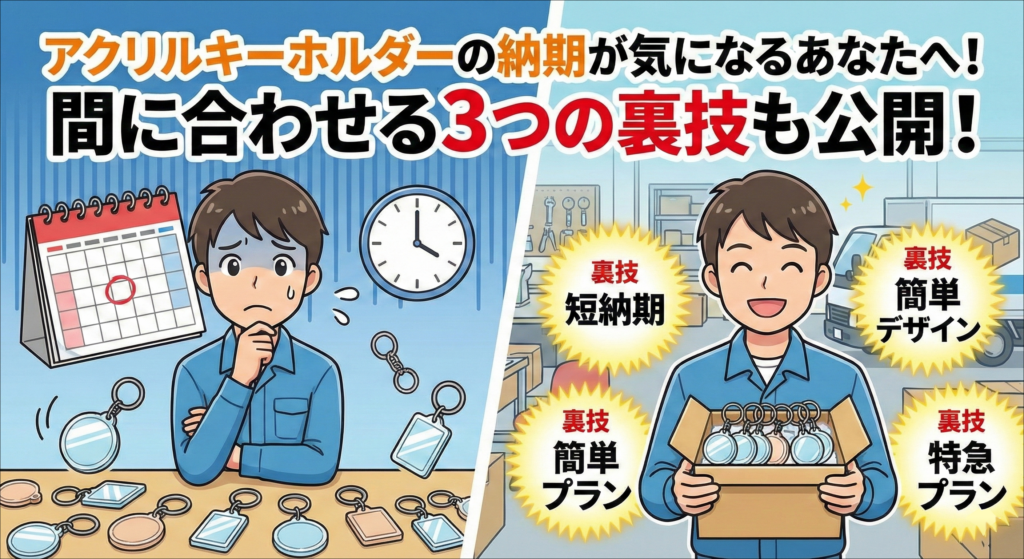 アクリルキーホルダーの納期が気になるあなたへ！間に合わせる3つの裏技も公開！