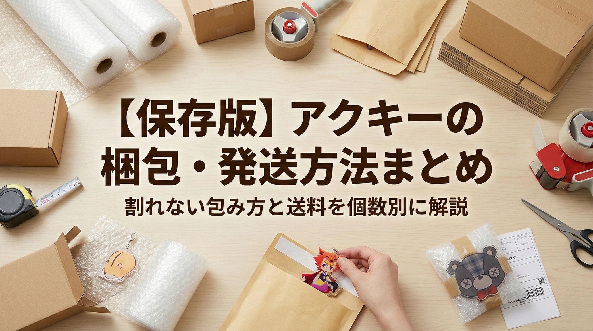 【保存版】アクキーの梱包・発送方法まとめ｜割れない包み方と送料を個数別に解説