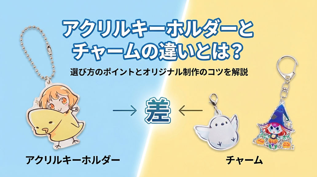 アクリルキーホルダーとチャームの違いとは?選び方のポイントとオリジナル制作のコツを解説