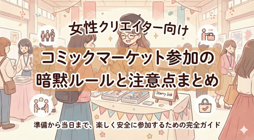 女性クリエイター向け｜コミックマーケット参加の暗黙ルールと注意点まとめ【初参加でも安心】