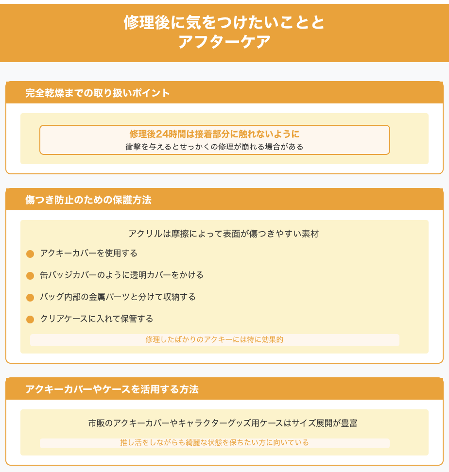 修理後に気をつけたいこととアフターケア